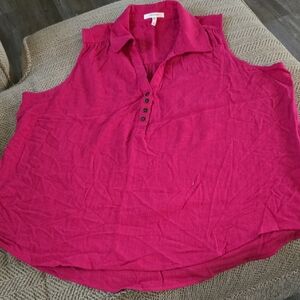 Maurices Pink Sleeveless Polo Top